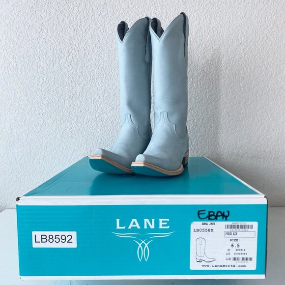 Lane EMMA JANE Womens Cowboy Boots 6.5 Western Light Blue Cowgirl Mid Calf Tall - Picture 10 of 11